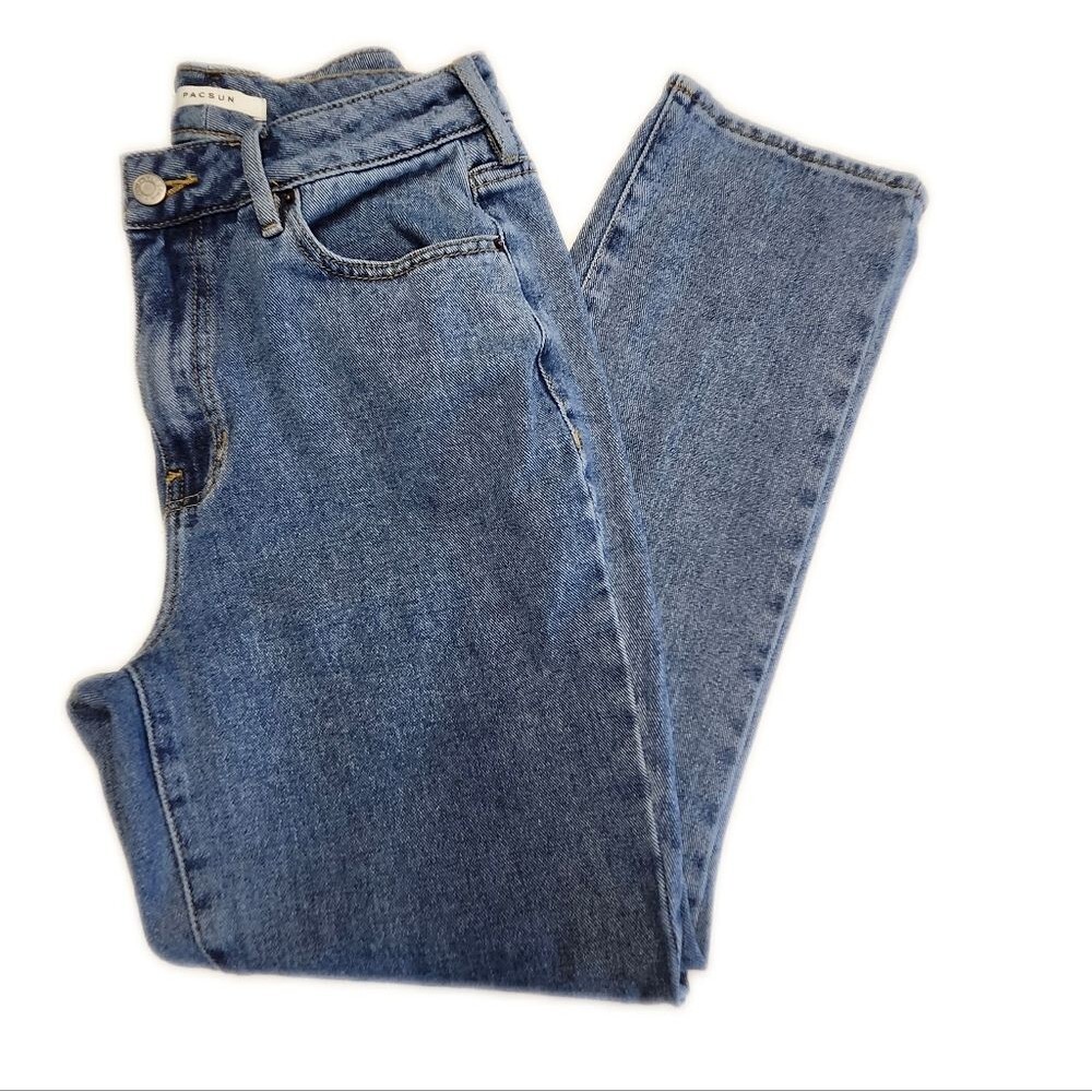 Pacsun Mom Jeans, Medium Blue Denim, 100% Cotton, 28